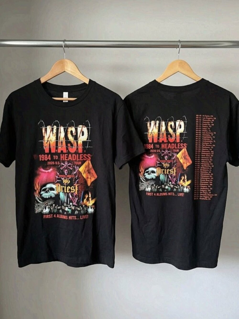 W.A.S.P. 1984 To Headless 2026 North America Tour T-shirt Reprint